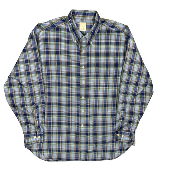Brooks Brothers Makers Dress Shirt Plaid Button Down USA Made Cotton XL - Picture 1 of 9
